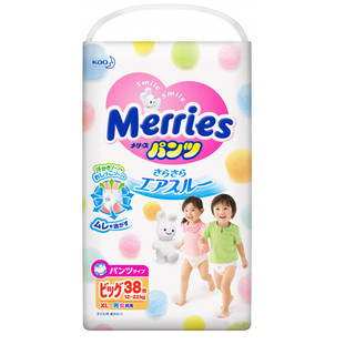 Merries 妙而舒 拉拉裤 XL38片*3包