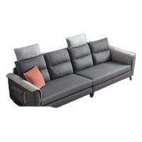 QuanU 全友 102567B 北欧布艺沙发 左3+右3+A款头枕*2 深灰色
