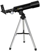 国家地理 50/360望远镜 配有铝制三脚架 60倍放大 带天顶镜 适合陆地及行星观测 黑色