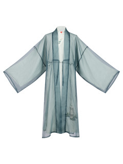 重回汉唐宋制汉服唐山河图男士直领对襟长衫hfjy3173墨绿色xl