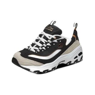 SKECHERS 斯凯奇 D'LITES 1.0 女子休闲运动鞋 66666228/BKGD 黑色/金色 38