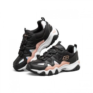 SKECHERS 斯凯奇 D'Lites 2.0 女子休闲运动鞋 66666312/BKPK 黑色/粉红色 35单码特价