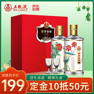 WULIANGYE 五粮液 富贵吉祥 柔和 52%vol 浓香型白酒 500ml*2瓶 礼盒装