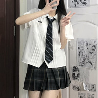 尺呎间 JK制服 铭川高等 韩式学姐宽松短袖衬衫