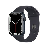 Apple Watch Series 7智能手表GPS款45 毫米午夜色铝金属表壳午夜色运动型表带 MKN53CH/A