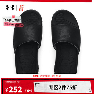 安德玛 Project Rock 男子拖鞋 3023762-001 黑色 42.5