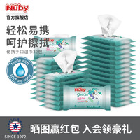 Nuby 努比 便携湿巾婴儿童随身小包宝宝手口用擦屁屁迷你湿纸巾32包