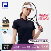 FILA 斐乐 女子短袖POLO衫2022夏季新款网球运动防晒  COMFI-SHIELD