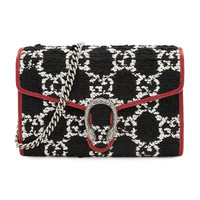 GUCCI 古驰 DIONYSUS系列 女士斜挎小方包 401231 HS8AN 1164 黑色/白色/酒红色 小号