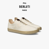 Berluti 奢侈品Eden Scritto图纹鹿皮牛津鞋 WHITE 7.0