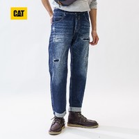 CAT 卡特彼勒 做旧磨白牛仔长裤 CJ3JEP23011C78