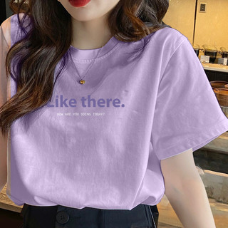 TONLION 唐狮 女士圆领短袖T恤 62722FC0022189703 浅紫 L