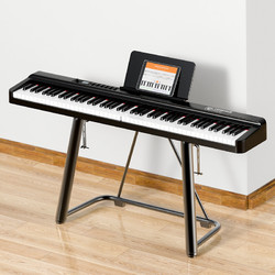 Terence 特伦斯 电钢琴88键折叠钢琴便携式智能电子钢琴考级家用 炫酷黑