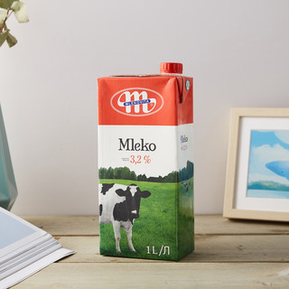 plus会员：妙可（Mlekovita）波兰原装进口 全脂3.2UHT纯牛奶 1L*12盒