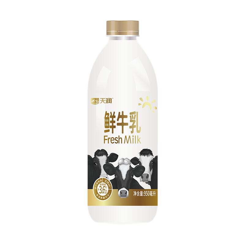 terun 天润 3.6g蛋白质 鲜牛乳 950ml
