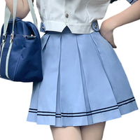 布丁熊 梨中 JK制服 女士短裙 水蓝色 M