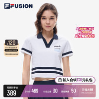 FILA 斐乐 FUSION斐乐潮牌女子POLO2022新款网球上衣