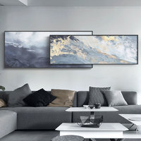 YUIHOME DECOR 寓义家居 大型抽象双层装饰画 星辰 30*100cm+40*100cm 组合尺寸40*150cm