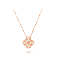 Van Cleef & Arpels 梵克雅宝 Alhambra Vintage Alhambra系列 ARP2R300 四叶草18K玫瑰金钻石项链 0.48克拉 42cm