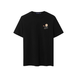 HLA 海澜之家 男士圆领短袖T恤 HNTBJ2U265A 黑色 M