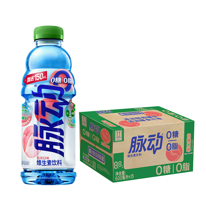 mizone 脉动 维生素运动功能饮料 白桃口味 600ml*15瓶