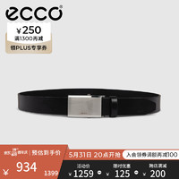 ecco 爱步 男士商务休闲皮带 简约金属扣青年中年正装腰带 9105889 黑色910588990000 120