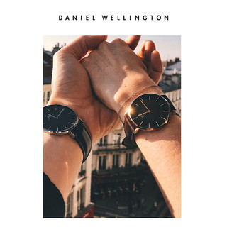 Daniel Wellington DanielWellington  dw手表情侣表黑色男女皮带腕表 官方正品