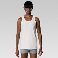 Bananain蕉内500S背心男纯棉夏季汗衫纯色有机棉女薄款内搭打底上衣 暖白工字款 XL