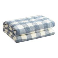 CHENFENG JIA FANG 辰枫家纺 冷之巧格 水洗纱布毯 浅蓝 150*200cm