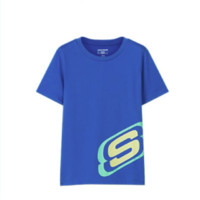 SKECHERS 斯凯奇 L220B113/007G 儿童T恤 航海蓝 160cm