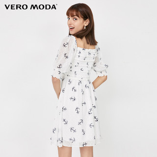 Vero Moda 奥莱专享早春新款海军风显瘦波点泡泡袖衬衫连衣裙子女 155/76A/XS S85本白色连衣裙