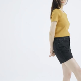 UNIQLO 优衣库 U系列 女士短裤 437056 黑色 175/90B