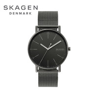 SKAGEN 诗格恩 男士手表钢表链时尚潮流防水男款石英表品牌正品