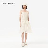 deepmoss 2022春夏新款时尚欧根纱结罩纱吊带连衣裙