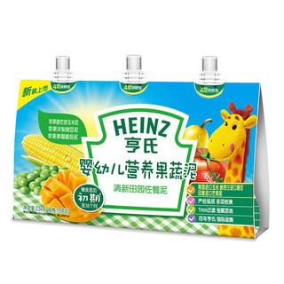 Heinz 亨氏 清新田园套餐 3段 苹果香芒甜玉米味+苹果洋梨豌豆味+苹果草莓番茄味 78g*36袋