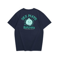SKECHERS 斯凯奇 爆笑怪兽系列 中性运动T恤 L122U236/002Z 藏青色 S