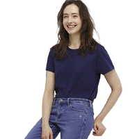 UNIQLO 优衣库 SUPIMA COTTON 女士圆领短袖T恤 444527 藏青色 L