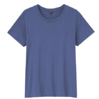 UNIQLO 优衣库 SUPIMA COTTON 女士圆领短袖T恤 444527 湖蓝色 S