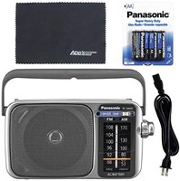 Panasonic 松下 RF-2400D / RF-2400 便携式 FM/AM 收音机,带 AFC 调谐器 + 4 X 松下 AA 电池 + AOM