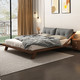  客家木匠 北欧风全实木床1.8米现代简约榻榻米软包床双人矮床1.5小户型主卧　