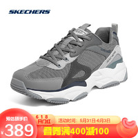 Skechers斯凯奇情侣款老爹鞋运动休闲鞋149895 NTPK自然色/粉红色(女款) 35 GYNV灰色/海军蓝色(男款) 45