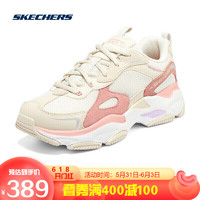 Skechers斯凯奇情侣款老爹鞋运动休闲鞋149895 NTPK自然色/粉红色(女款) 35 NTPK自然色/粉红色(女款) 39