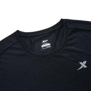 XTEP 特步 男子运动T恤 882129019294 黑色 S