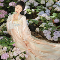 重回汉唐 轻水瑶直领对襟衫齐胸襦裙腰封原创唐制中国风春日汉服女