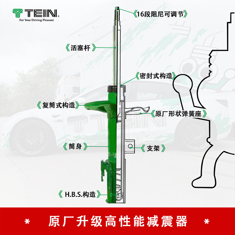 TEIN 特斯拉原车避震升级 前后避震阻尼可调