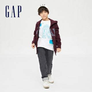 Gap 盖璞 男童LOGO抓绒运动连帽衫