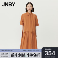 JNBY 江南布衣 夏季连衣裙宽松短袖翻领时尚纯棉衬衫裙女5L3500530