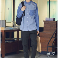 UNIQLO 优衣库 长绒棉条纹衬衫 448365