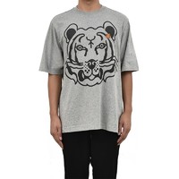 KENZO 凯卓 男士珍珠灰K-Tiger印花短袖T恤 FB6 5TS522 4SA 94