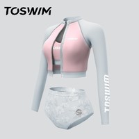 TOSWIM 拓胜 TS81120631003 女士分体泳衣 粉色蔷薇